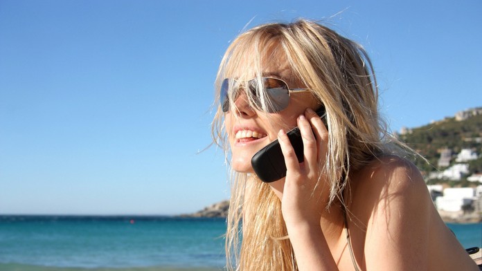 Telefonovanie na dovolenke.