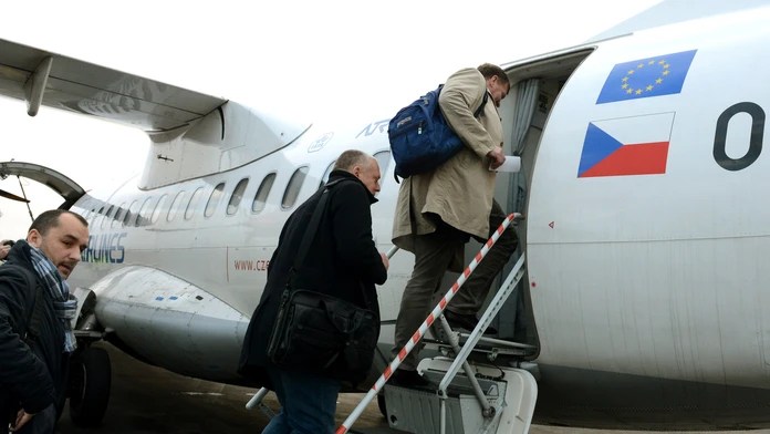 České aerolinky na letisku v Košiciach.
