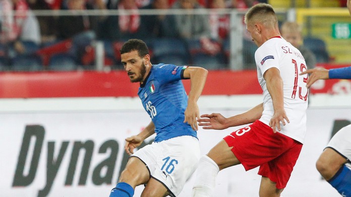 Alessandro Florenzi v zápase Poľsko - Taliansko.