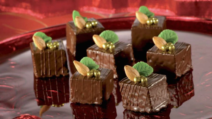 Vianočné Sacher štvorčeky