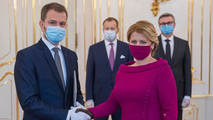 Sprava prezidentka Zuzana Čaputová vymenúva Igora Matoviča za predsedu novej vlády.