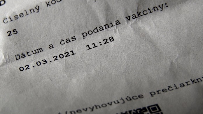 Dátum s očkovaním.