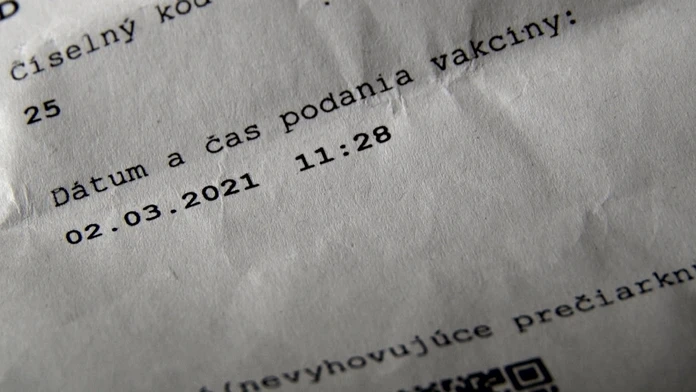 Dátum s očkovaním.