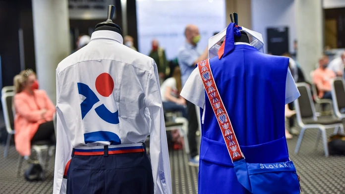 Na snímke kolekcia oblečenia slovenskej výpravy na Olympijské hry v Tokiu.
