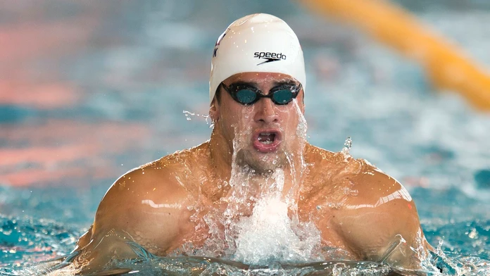 Tomáš Klobučník počas rozplavby na 100 m prsia na Veľkej cene Slovenska.