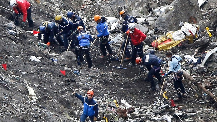 Miesto, kde havarovalo lietadlo spoločnosti Germanwings.
