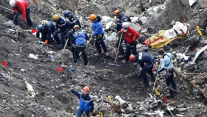 Miesto, kde havarovalo lietadlo spoločnosti Germanwings.