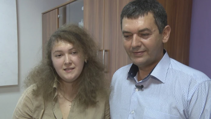 Dcéra Vladyslava a otec Vladyslav Ljutianski.