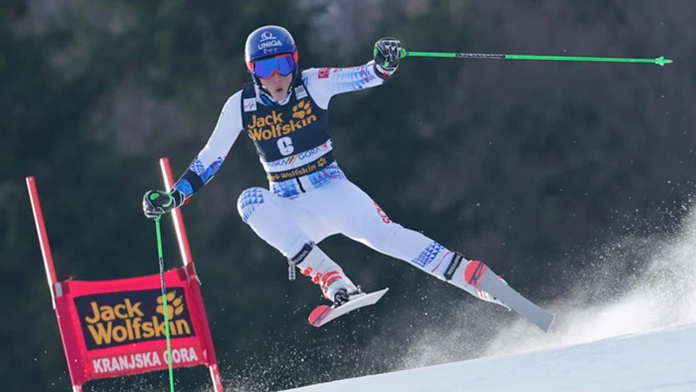 Alpská lyžiarka Petra Vlhová v 1. kole obrovského slalomu v Kranjskej Gore.