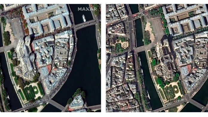 Notre - Dame z vesmíru po požiari