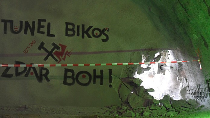 Prerazenie tunela Bikoš v Prešove.