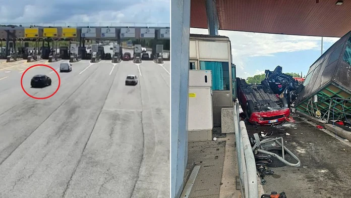 VIDEO: Obrovská tragédia v Taliansku. Auto v plnej rýchlosti narazilo do mýtnej brány, zahynuli traja ľudia