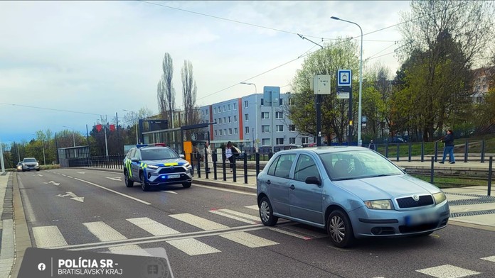 Miesto nehody v Bratislave