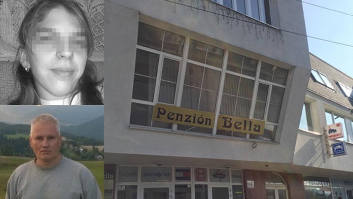 Vľavo hore obeť Eva K., vľavo dole vrah Miroslav Š. a vpravo penzíon, kde sa vražda stala.