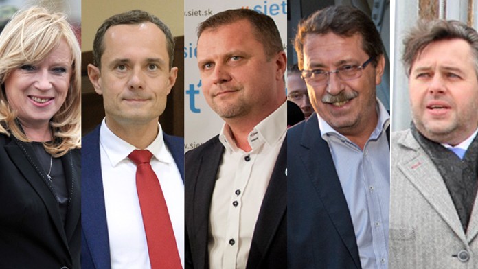 Iveta Radičová, Radoslav Procházka, Andrej Hrnčiar, Pavol Paška, Vladimír Jánoš