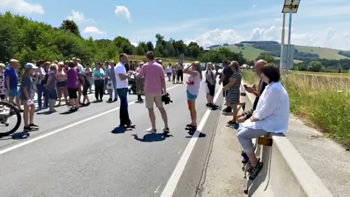 Protest na hranici.