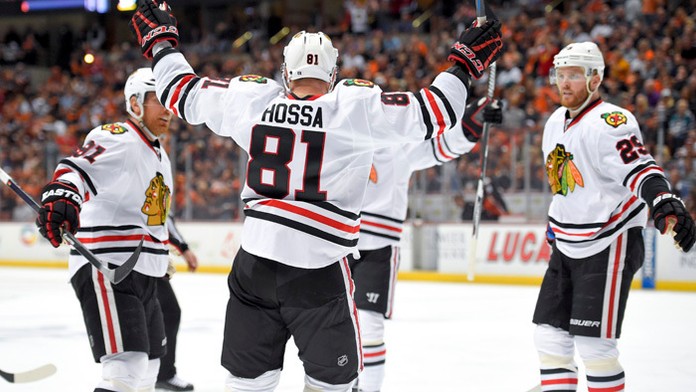 Slovenský útočník Chicaga Marián Hossa.