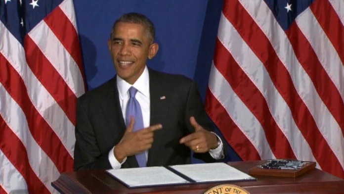 Barack Obama, smiech.