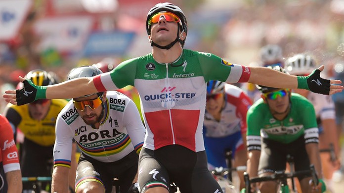 Peter Sagan a Elia Viviani na Vuelte.