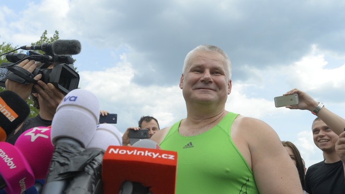 Jiří Kajínek na slobode. 