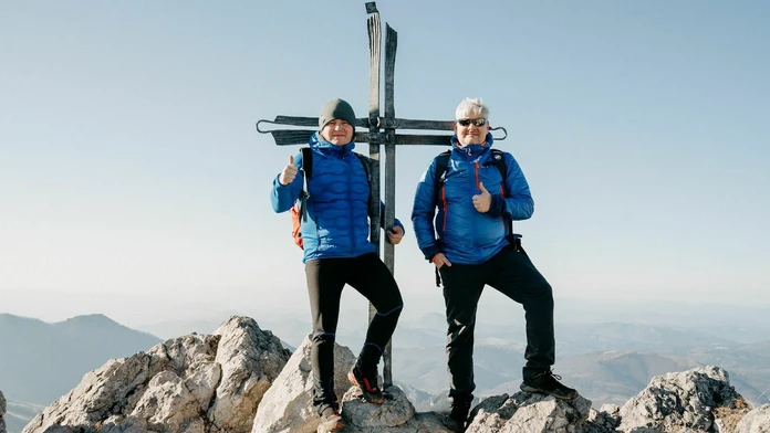 Ján Tribula s Pavlom Čekanom na Veľkom Rozsutci.