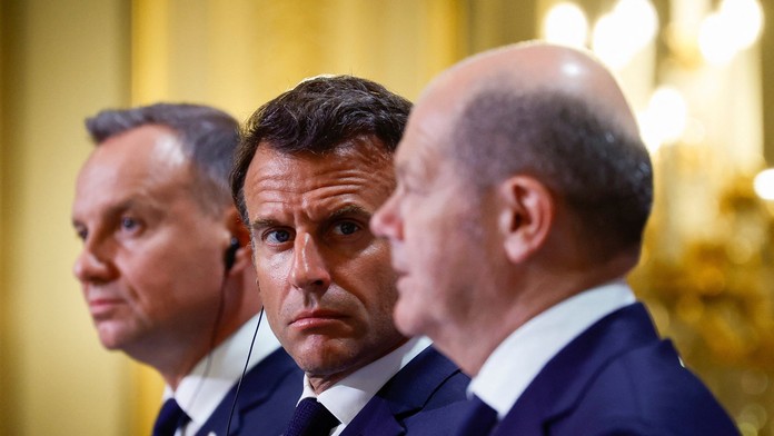 Emmanuel Macron, Andrzej Duda, Olaf Scholz