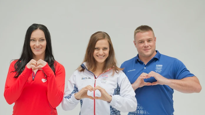 Kladivárka Martina Hrašnová, skeetarka Danka Barteková a kladivár Marcel Lomnický.