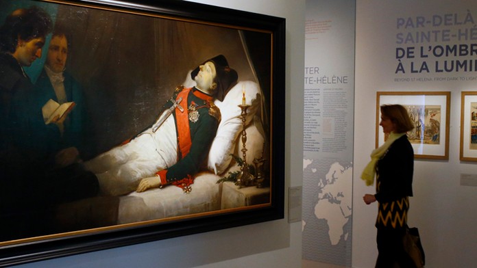 Obraz zobrazujúci Napoleona na smrteľnej posteli.