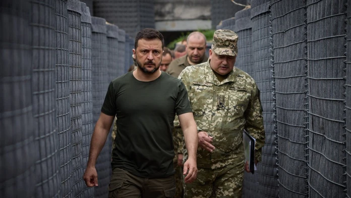 Volodymyr Zelenskyj počas návštevy severozápadnej Volynskej oblasti.
