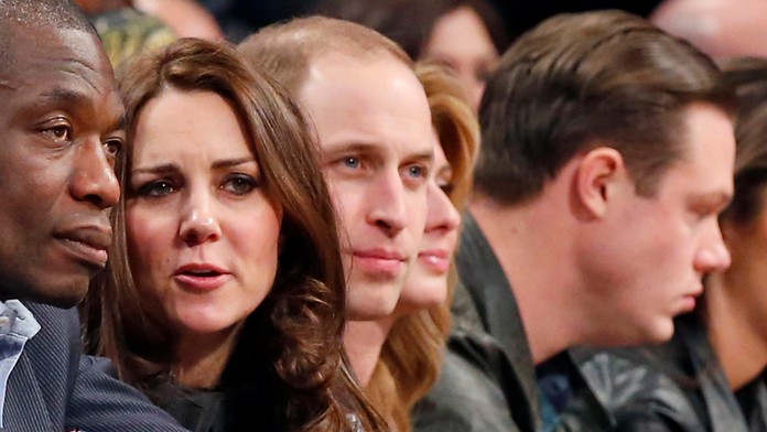 Kate a William na basketbalovom zápase.