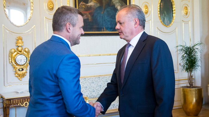 Premiér Peter Pellegrini a prezident Andrej Kiska.