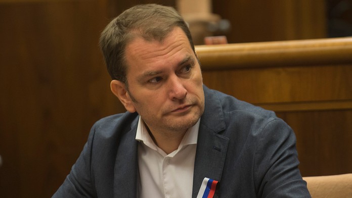 Igor Matovič (OĽaNO-NOVA) počas zasadnutia schôdze Národnej rady SR.