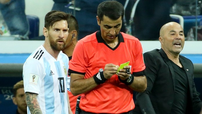 Lionel Messi a Jorge Sampaoli.