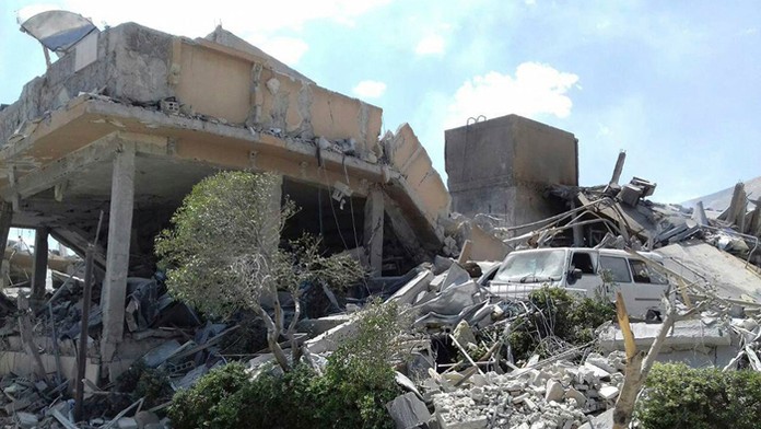 Zničené ciele v sýrskom Damasku po útoku Francúzska, Veľkej Británie a USA.