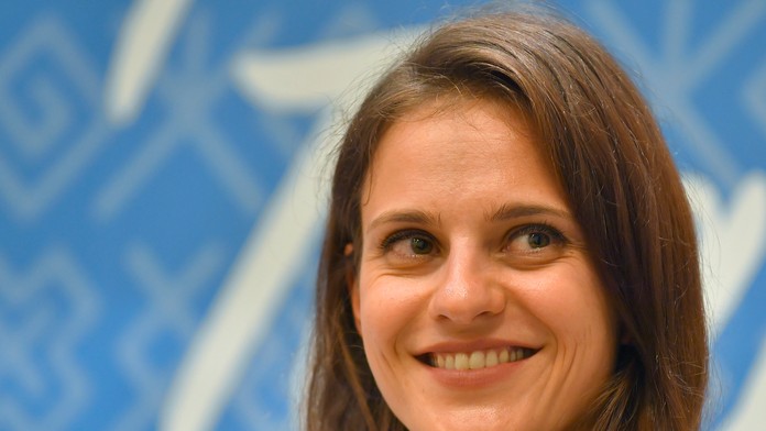 Danka Barteková na záverečnej tlačovej konferencii na olympiáde v Rio de Janeiro.