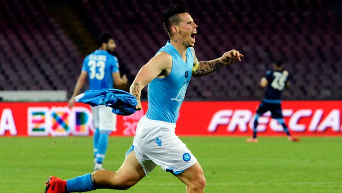 Marek Hamšík sa teší po strelení gólu.