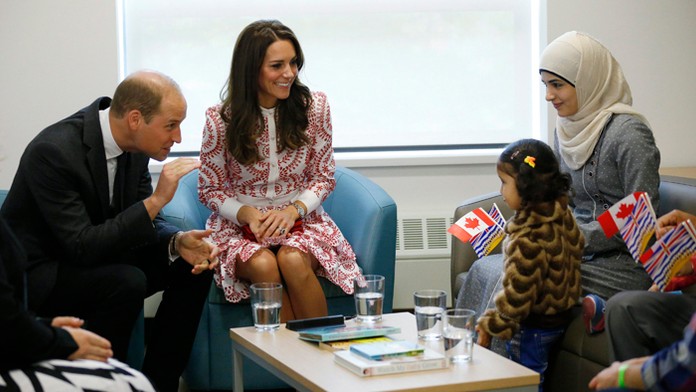Princ William a Kate sa v Kanade stretli so sýrskymi utečencami.
