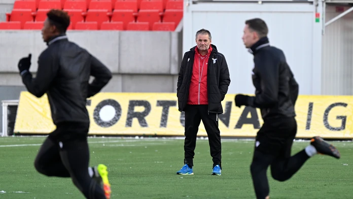 Ivan Galád na tréningu futbalistov Trenčína.