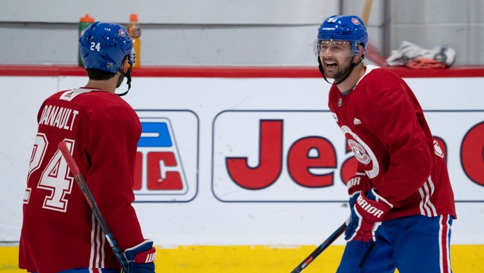 Tomáš Tatar (vpravo) a jeho spoluhráč z Montréalu Phillip Danault 