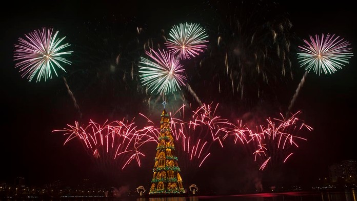 Vianočný stromček v Rio de Janeiro.