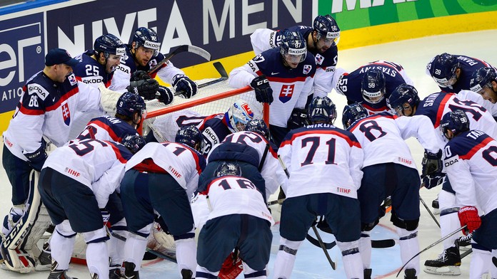 Pred zápasom Slovensko-Taliansko na MS 2014 v Minsku.