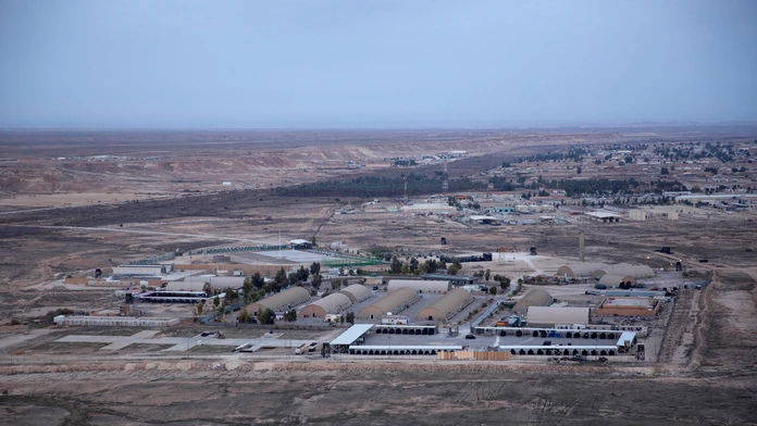 Na archívnej snímke z 29. decembra 2019 je iracká vojenská letecká základňa Ajn al-Asad v západoirackej provincii Anbár.