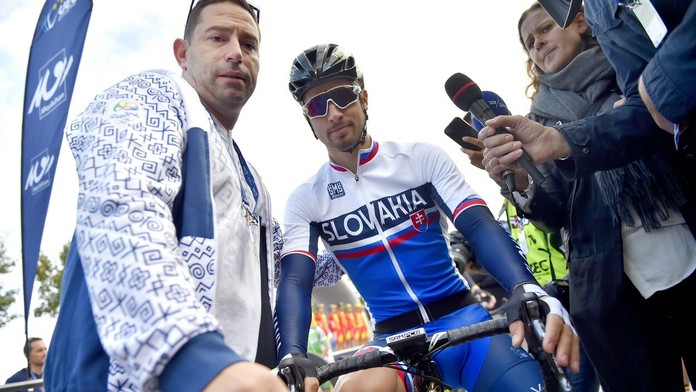 Peter Sagan na štarte pretekov ME v kategórii Elite.