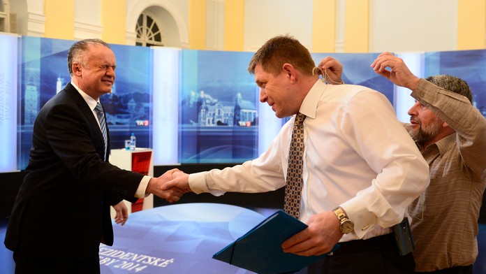 Andrej Kiska a Robert Fico počas predvolebnej kampane