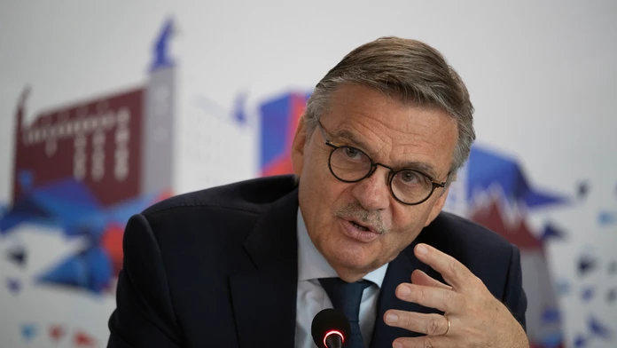Šéf Organizačného výboru (OV) MS 2019 Igor Nemeček počas tlačovej konferencie.