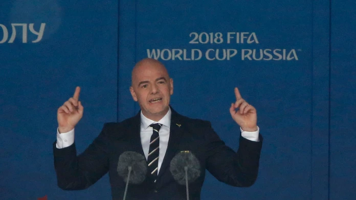 Prezident FIFA Gianni Infantino počas otváracieho ceremoniálu MS 2018.