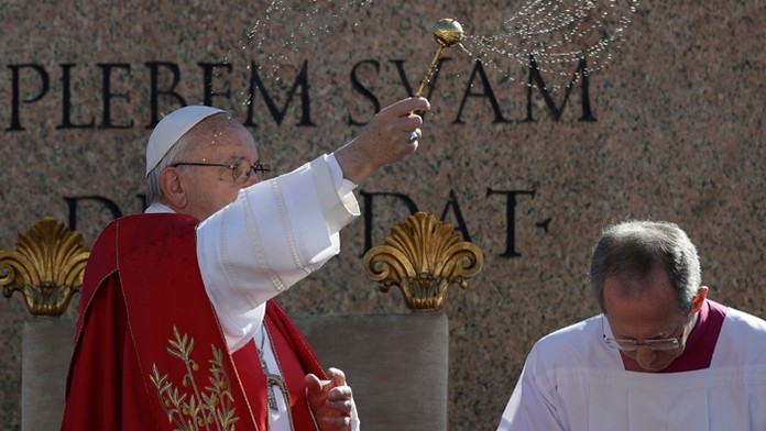 Pápež František na Kvetnú nedeľu.