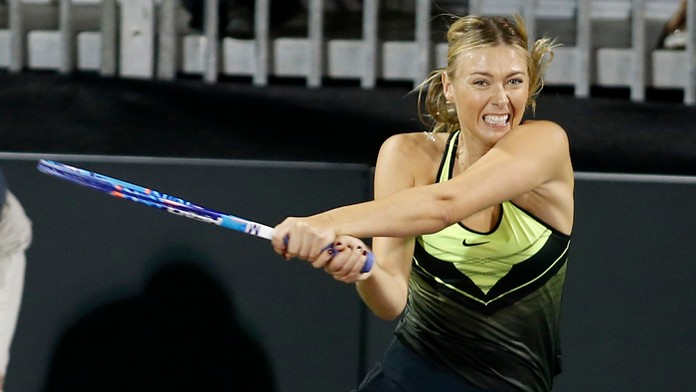 Ruská tenistka Mária Šarapovová na exhibícii.