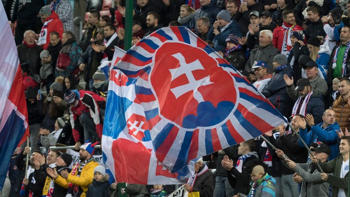 Slovenskí fanúšikovia v dueli Ligy národov proti Ukrajine.