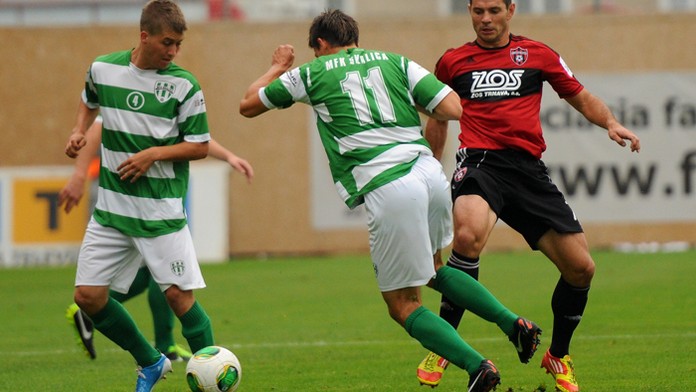 Hráči MFK Skalica na archívnej snímke.